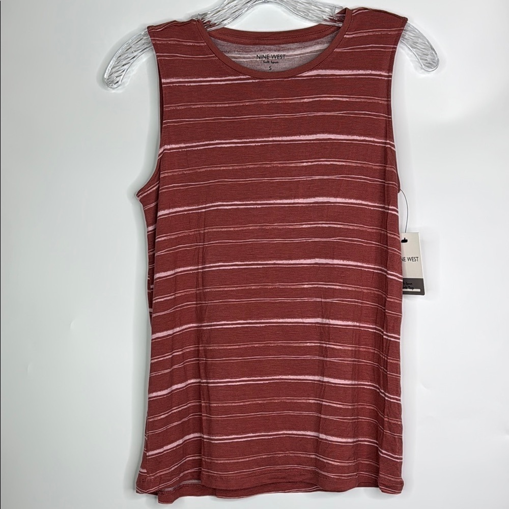 Nine West Soft Spun Red Striped Shirt NWT Small